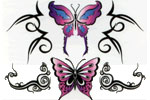4 Papillons et tribal