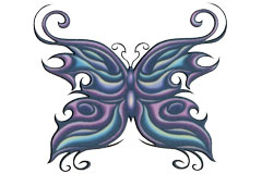Papillon tribal coloré