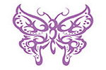 Papillon glitter rose