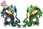 Dragons miroir colorés