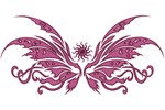 Papillon tribal rose