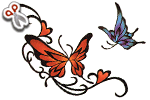 Papillons stylés x6